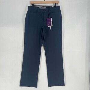 Gloria Vanderbilt Ankle‎ Pants Womens 8 Navy Blue Cotton Stretch Straight Leg